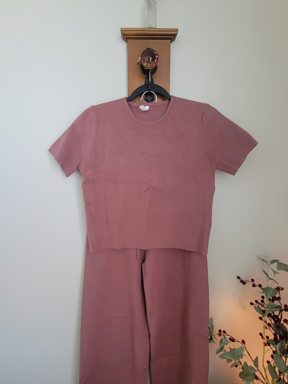 Wishlist Dusty Rose (Mauve) Knit Top And Pant Set